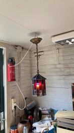 Mooie antieke glas in lood hanglamp, Ophalen of Verzenden