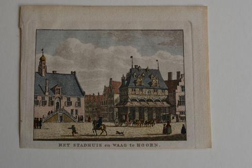 Hoorn Mooie Gravure Stadhuis Waag J. Bulthuis F. Bendorp GU2, Antiek en Kunst, Kunst | Etsen en Gravures, Verzenden