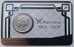 Zilveren ½ Gulden Wilhelmina in coincard 1909, Verzenden, Koningin Wilhelmina, 1 gulden, Losse munt