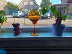 Horbowy mondgeblazen amberkleurige kelken in goede staat, Antiek en Kunst, Antiek | Glas en Kristal, Ophalen of Verzenden