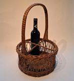 Rotan Retro Vintage Flessenmand, Ophalen of Verzenden, Rond, Riet