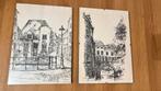2x etsen Aart van Woensel Den Bosch Uilenburg & Brede Haven, Ophalen, 1980 tot heden, Zo goed als nieuw, Overige onderwerpen