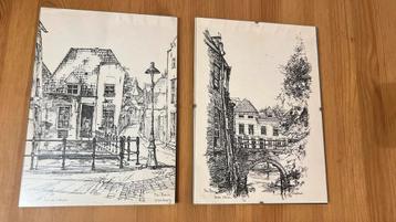 2x etsen Aart van Woensel Den Bosch Uilenburg & Brede Haven beschikbaar voor biedingen