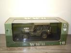 1/4 Ton Army Truck USA - Welly WWII Models - 1:18 in Box, Hobby en Vrije tijd, Modelauto's | 1:18, Welly, Zo goed als nieuw, Auto