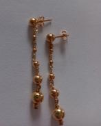 Gouden (585) hangoorbellen (3,5cm) met 5 bolletjes, Verzenden