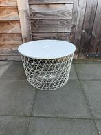Ikea kvistbro tafel 60cm opbergen bijzettafel, Gebruikt, Metaal of Aluminium, Rond, 55 tot 75 cm