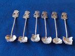 6 Theelepels- Djokja wajang lotus - Indonesië, Antiek en Kunst, Ophalen of Verzenden, Zilver