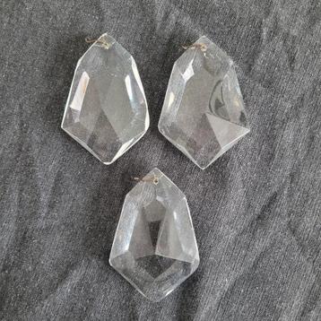3 grote pegels diamant vlieger ruit onderdelen kroonluchter  beschikbaar voor biedingen