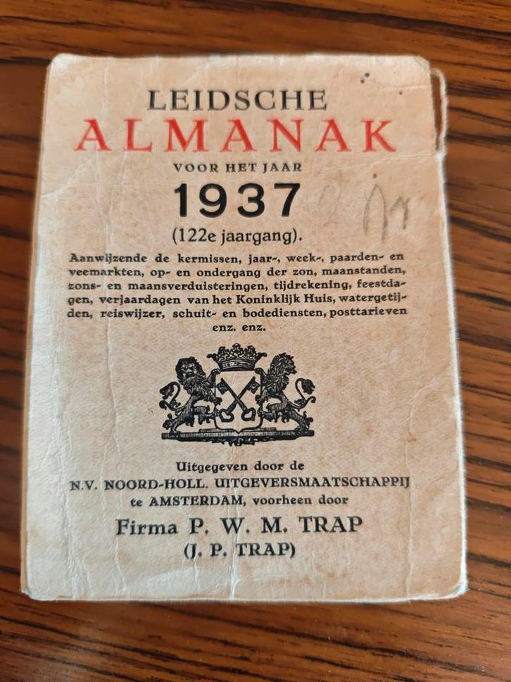 Leidsche Almanak 1937 - Zeldzaam Historisch Document, Antiek en Kunst, Antiek | Boeken en Bijbels, Ophalen
