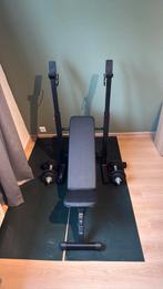 Fitnessbankje met dumbells en stang rek, Ophalen, Zo goed als nieuw, Fitnessbank