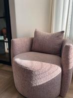 Fauteuil boucle chenille stof roze, Huis en Inrichting, Fauteuils, Ophalen, 75 tot 100 cm, Zo goed als nieuw, Stof