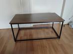 Salontafel met houten blad en metalen frame, Ophalen, Gebruikt, 50 tot 100 cm, 50 tot 100 cm