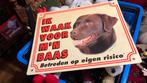 Bordje hier waak ik, Ophalen of Verzenden, Zo goed als nieuw, Hond of Kat