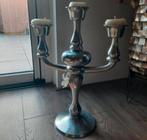 Brass & Boom zilverkleurige kandelaar 3-armig, 50 tot 75 cm, Ophalen of Verzenden, Zo goed als nieuw, Metaal