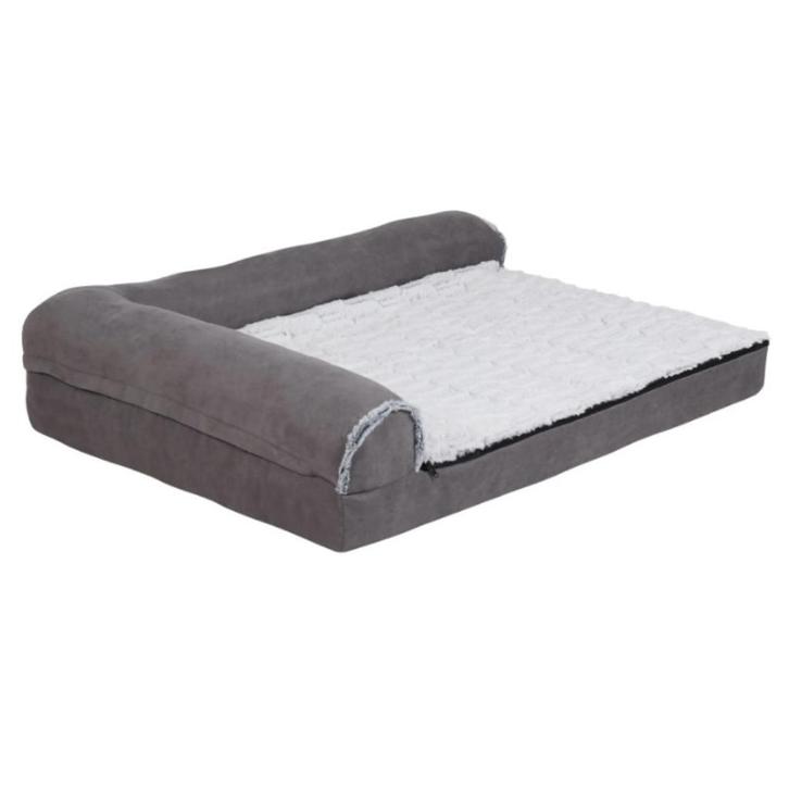 Hondenbed - Bolster Hondensofa - XL - 120x90x25cm - Grijs, Dieren en Toebehoren, Hondenmanden, Nieuw, Katoen, Verzenden