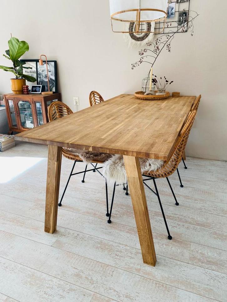 Woood eikenhouten Tafel 184x90cm, Huis en Inrichting, Tafels | Eettafels, Gebruikt, 50 tot 100 cm, 150 tot 200 cm, Vijf personen of meer