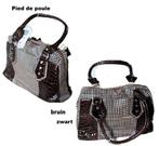 Handtas LYDC pied de poule bruin zwart, Sieraden, Tassen en Uiterlijk, Tassen | Damestassen, Verzenden, Nieuw, Bruin, Handtas