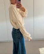 Zara beige plisse blouse top maat M 38 medium, Maat 38/40 (M), Verzenden, Gedragen, Zara