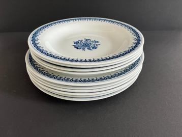 Set van 10 blauwe borden Royal Sphinx Regout Maastricht beschikbaar voor biedingen