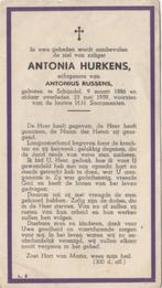 Antonia Hurkens 1886 Schijndel + 1959 Schijndel, 73 jaar, Verzenden