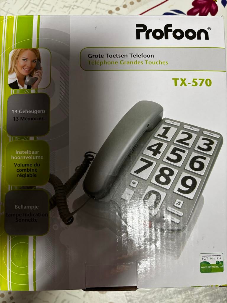 Profoon TX-570 Telefoon met Grote Toetsen, Ophalen, Zo goed als nieuw, 1 handset