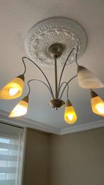 Plafondlamp met 5 lampen, Ophalen of Verzenden, Gebruikt, Glas