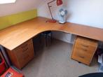 Hoek bureau met 2 lade kasten met slot, Huis en Inrichting, Kasten | Ladekasten, Ophalen, Gebruikt, 50 tot 100 cm, 3 of 4 laden