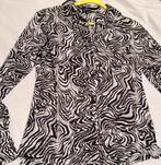 Travelstof Blouse Bruin/Wit 70s Look.Maat L. AANRADER!, Overige kleuren, Maat 42/44 (L), Nieuw, Ophalen of Verzenden