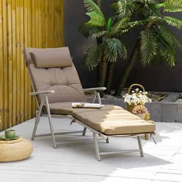 Inklapbaar Ligbed Tuin Metalen Frame DeLuxe (nieuw) beschikbaar voor biedingen