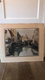 Oude kleuren ets, Antiek en Kunst, Kunst | Etsen en Gravures, Ophalen of Verzenden
