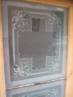 205-199x61-56,5 Stoer (voorzet)raam met prachtig geetst glas, Ophalen, Gebruikt
