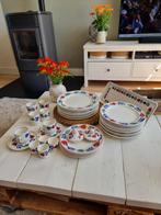 Uniek Boerenbond servies 100 delen, Ophalen, Gebruikt, Boerenbont, Porselein