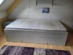 Bed incl. matras 120x220 cm, 120 cm, Grijs, Gebruikt, 220 cm