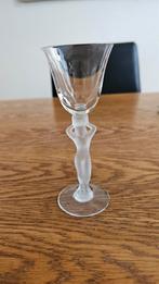 Kristal glas, afbeeldingen steel van mat, naakte dame, Antiek en Kunst, Ophalen