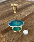 Zara Kandelaar Turqouise Natuursteen Goud, Blauw, Ophalen of Verzenden, Zo goed als nieuw, Goud