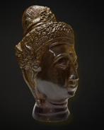 Khmer bronzen Boeddha-kop, Ophalen of Verzenden, Gebruikt