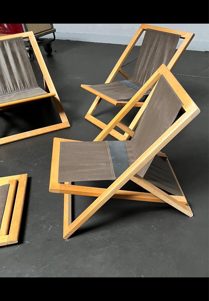 Vintage Opvouwbare Loungestoelen 70s Design - Set van 4, Verzamelen, Retro, Huis en Inrichting, Ophalen of Verzenden