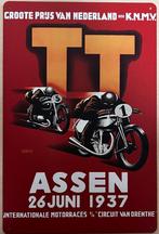 TT Assen 1937 moto GP reclamebord van metaal wandbord, Nieuw, Reclamebord, Ophalen of Verzenden