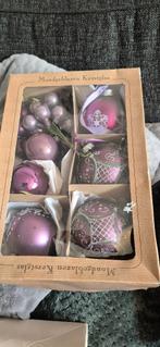 kerstballen paars / roze / creme/ zilver, Ophalen, Gebruikt