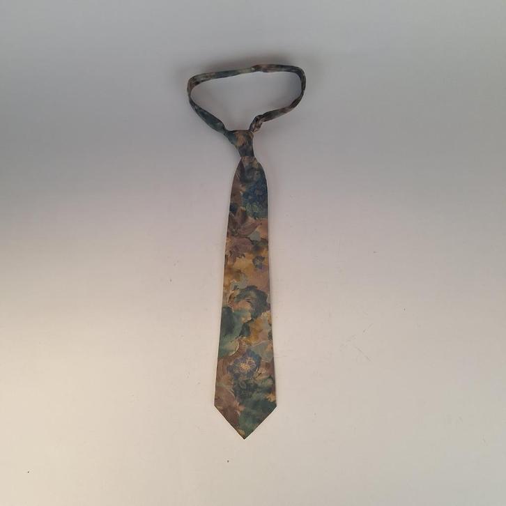 Stropdas, bloemenprint, Kleding | Heren, Stropdassen, Zo goed als nieuw, Met patroon, Groen, Ophalen of Verzenden
