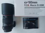 CANON macro lens  EF 100mm 1:2.8 L is usm ULTRASONIC, Ophalen of Verzenden, Zo goed als nieuw