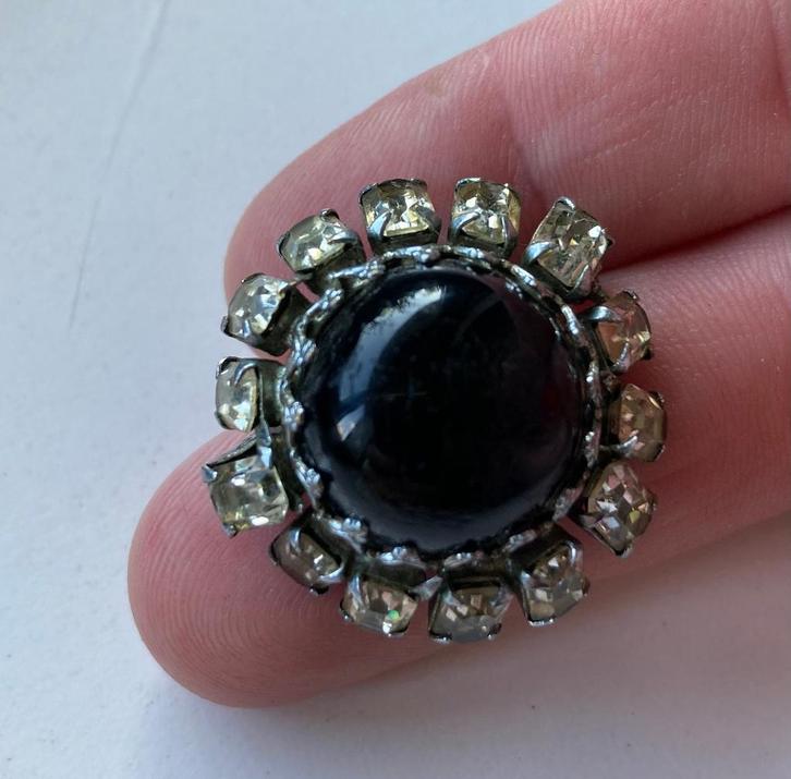 Vintage oud antieke rhinestones steen broche costume Jewelry, Sieraden, Tassen en Uiterlijk, Antieke sieraden, Broche, Overige materialen