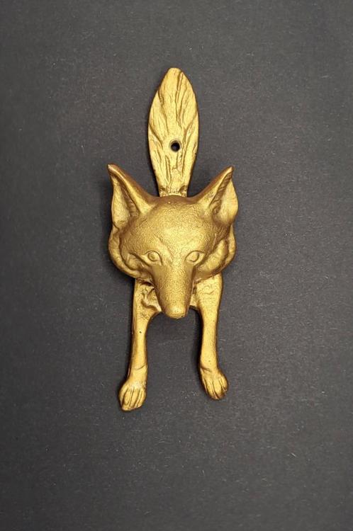 Vintage messing Fox deurklopper, Antiek en Kunst, Antiek | Koper en Brons, Koper, Verzenden