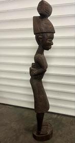 Houten Afrikaans Beeld - 86 cm - Zeer Goed, Ophalen of Verzenden