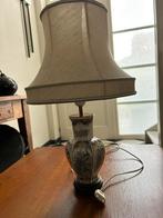 Mooie lamp messing, porselein, met pauwen, Ophalen of Verzenden