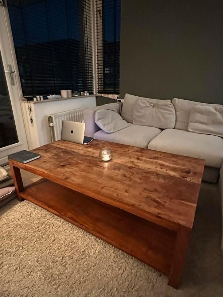 Houten Salontafel / Coffee Table, Huis en Inrichting, Tafels | Salontafels, Gebruikt, Minder dan 50 cm, 100 tot 150 cm, 100 tot 150 cm
