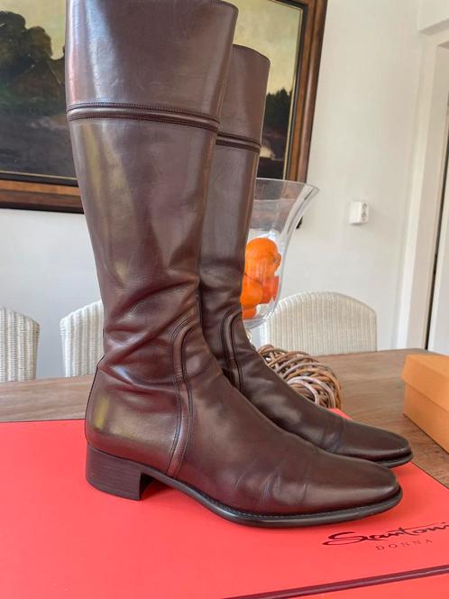 Santoni laarzen in maat 39.5, Kleding | Dames, Schoenen, Zo goed als nieuw, Hoge laarzen, Bruin, Verzenden