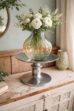 Presenteerschaal op voet – metaal, Huis en Inrichting, Ophalen of Verzenden, Zo goed als nieuw, Rond, Overige materialen