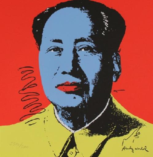 Andy Warhol(1928) Kleur Lithografie"MaoTseTung Nr 9" Gen Ges, Antiek en Kunst, Kunst | Litho's en Zeefdrukken, Ophalen of Verzenden