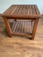 Teak houten bijzet tafel 50 X 50 cm, Huis en Inrichting, Tafels | Bijzettafels, Ophalen of Verzenden, Vierkant, 55 tot 75 cm, 45 tot 60 cm